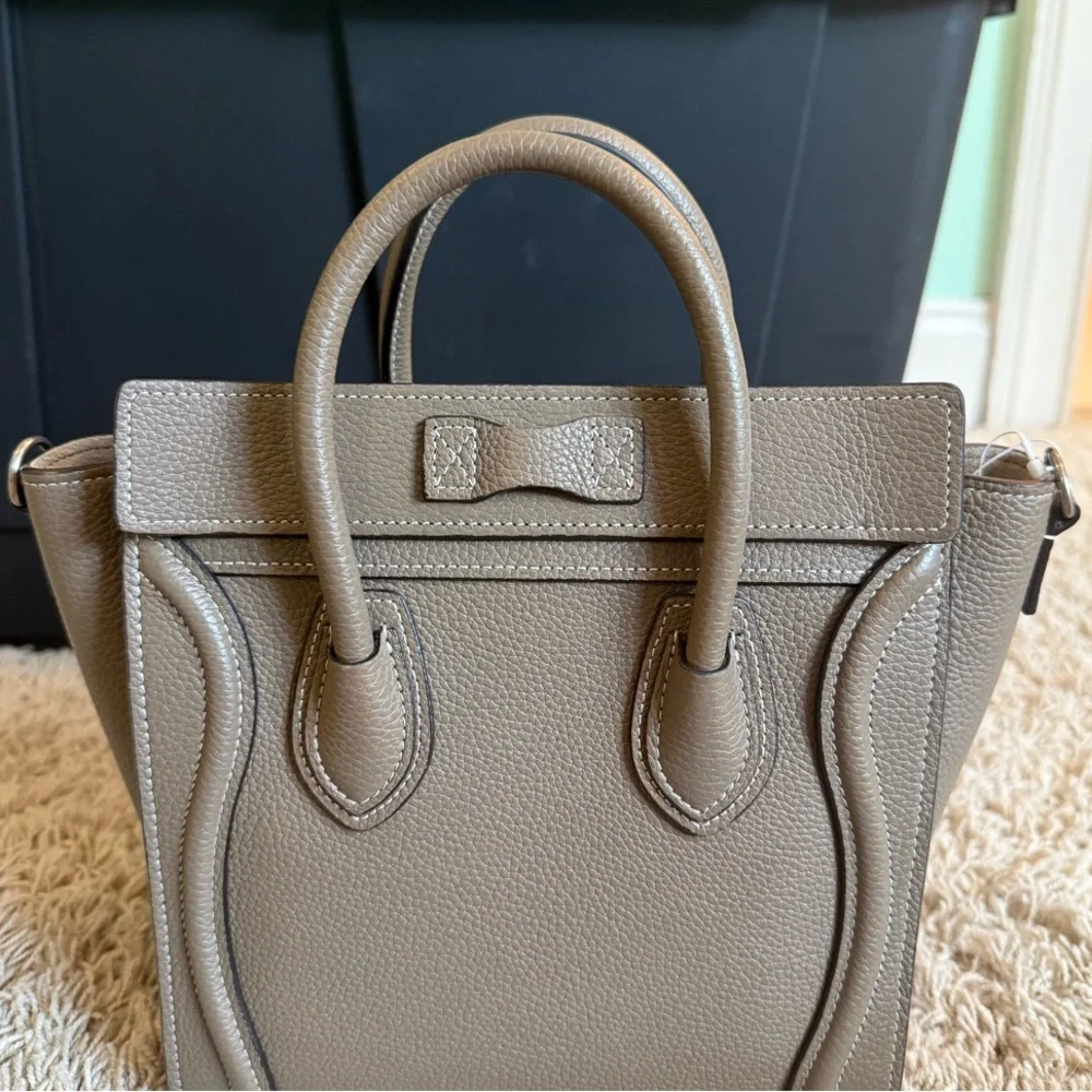 Celine Taupe Mini Luggage Tote - CELINE - Picture 2 of 7